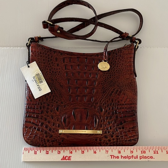 NWT Brahmin Jody Pecan Melbourne Croc-Embossed Leather Crossbody - Picture 15 of 16